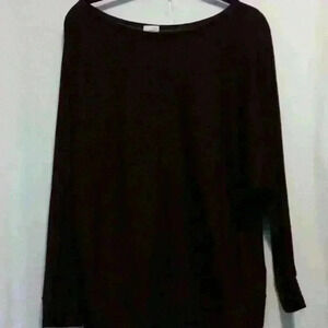 A New Day, L ribbed purple wine color batwing sweater rayon blend